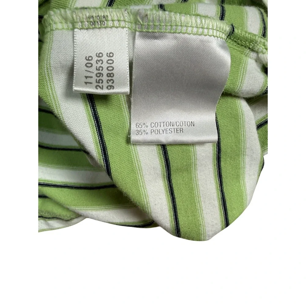 Adidas Polo Shirt Men Sz L Green Excellent Climalite Striped Short Sleeve 259536 - Picture 7 of 10